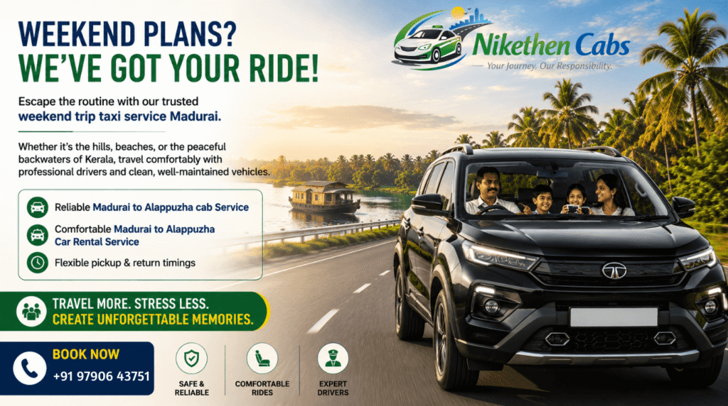 Family Cab Packages from Madurai for Weekend Trips