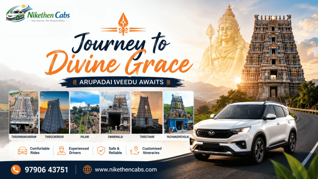 Best Devotional Cab Service in Madurai for Arupadai Veedu Temple Tour